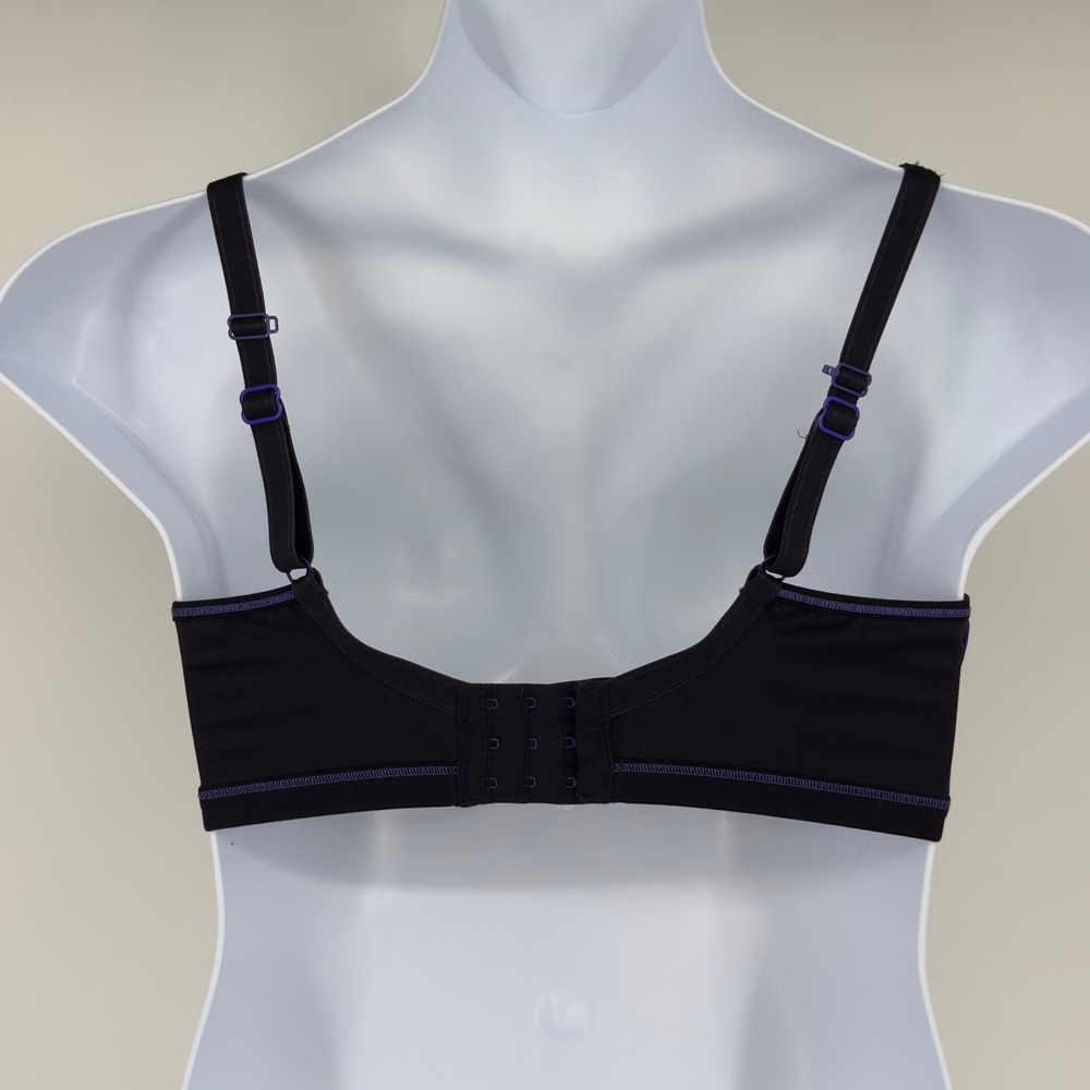 Freya Active Epic Molded Underwire Sports Bra Black Blue 36DDD High Impact - Picture 3 of 8